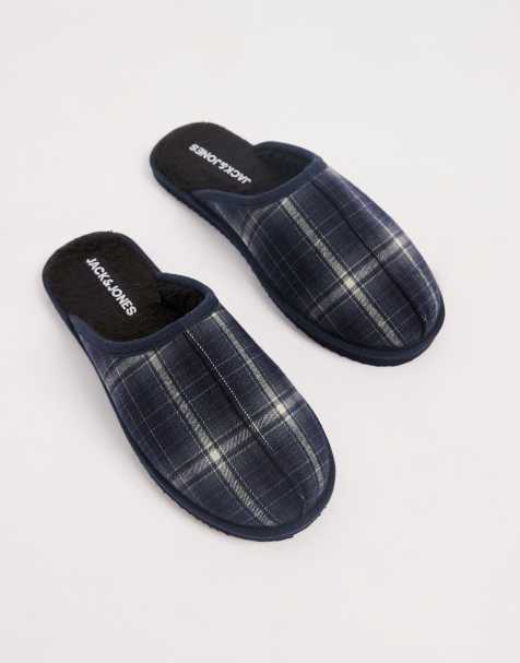 Jack & Jones – Granatowe kapcie kratkę - view 1