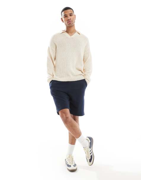 Jack & Jones loose fit sweat shorts in navy