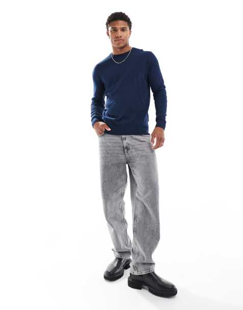 Jack & Jones – Granatowy sweter z okrągłym dekoltem o delikatnym splocie - view 1