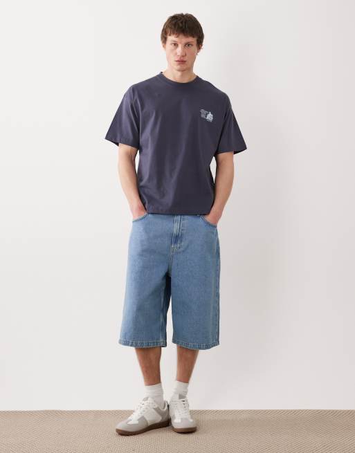 Jack & Jones – Granatowy T-shirt oversize z nadrukiem ptaka na plecach, 2 z 5