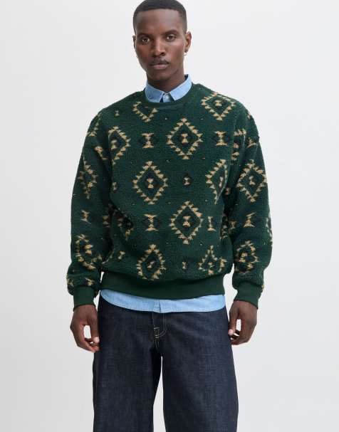 Jack & Jones - Grangrøn sweatshirt i fleece - view 1