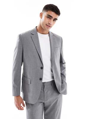 Jack & Jones - Gråt regular fit-habitjakke i uldblanding - view 1