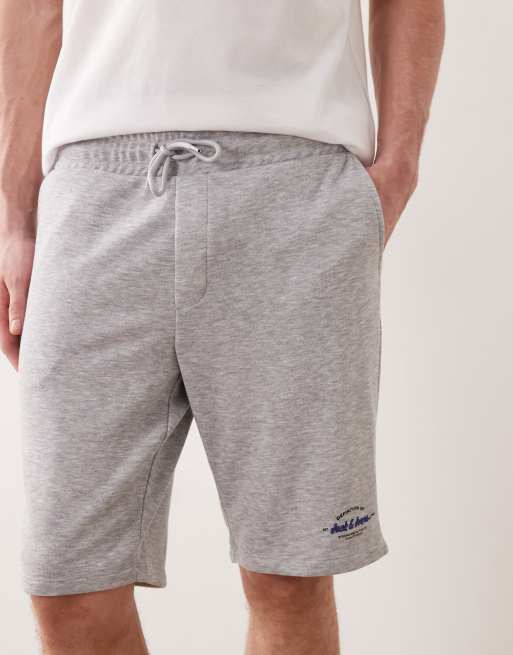 Jack & Jones – Grått set med t-shirt med logga och jersey-shorts, 3 av 5