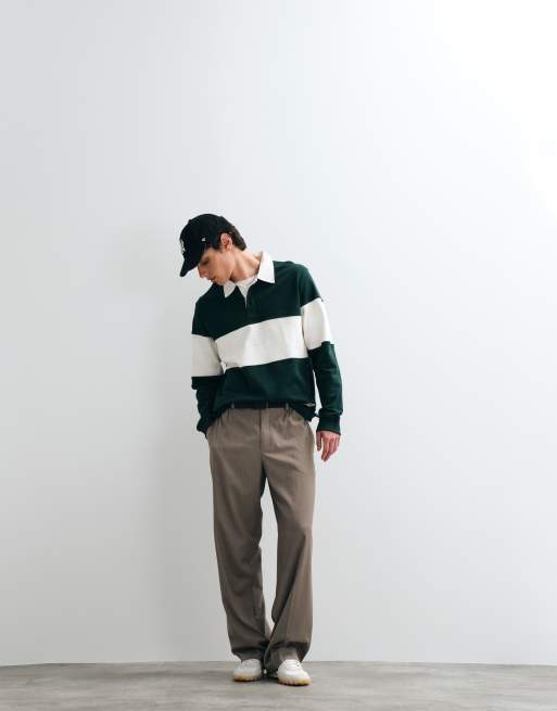 Jack & Jones - Grøn og hvid rugby-top med farveblok-design, 2 af 5