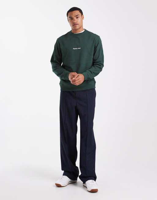 Jack & Jones - Grøn sweatshirt med 'Originals'-broderi foran, 2 af 5