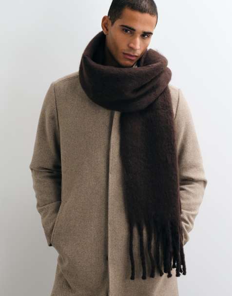 Jack & Jones grober Wollschal in Schokobraun - view 1