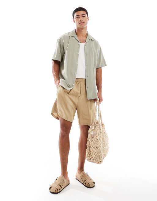 Jack & Jones – Grön, broderad skjorta i linnemix, 2 av 4