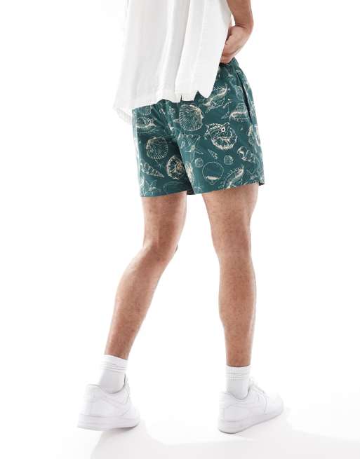 Jack & Jones – Gröna badshorts med snäckmönster, 4 av 4