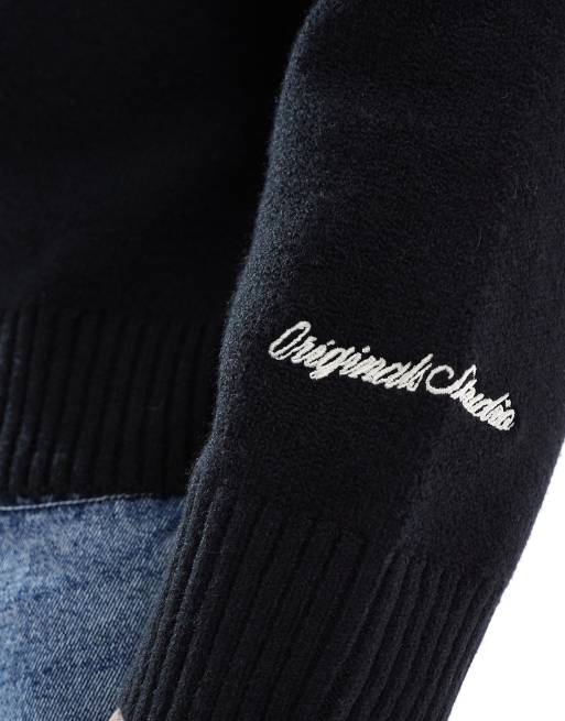 Jack & Jones – Gruby czarny sweter oversize z okrągłym dekoltem, 5 z 5