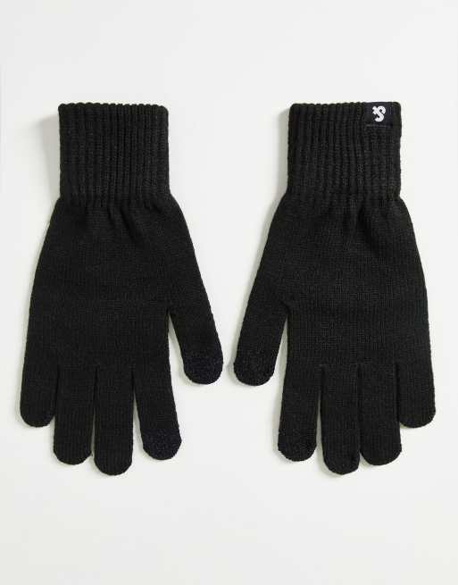 Jack & Jones - Guanti per touch screen in maglia neri