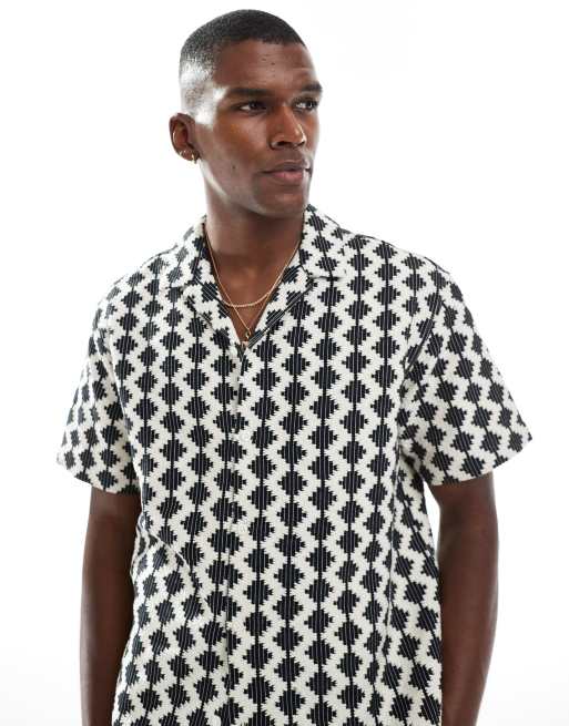 Jack & Jones – Häkel-Hemd in Schwarz