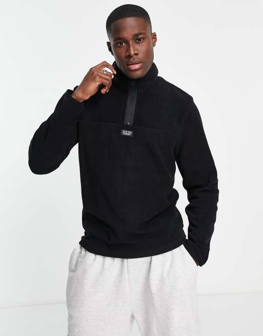 Jack & Jones half zip fleece in black | ASOS