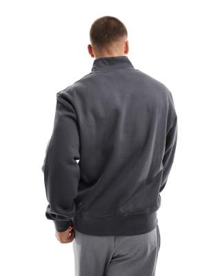 Jack & Jones half zip sweat with originals logo in dark gray