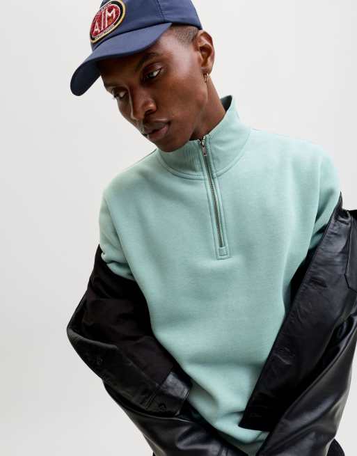 Jack & Jones halfzip i mineralblå, 6 av 7
