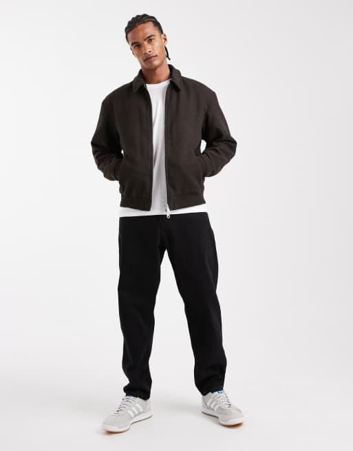 Jack & Jones harrington bomber jacket in dark brown, 2 of 5