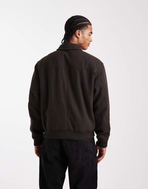Jack & Jones harrington bomber jacket in dark brown, 4 of 5
