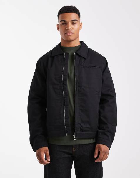 Jack & Jones – Harrington-Jacke in Schwarz mit doppeltem Reißverschluss - view 1