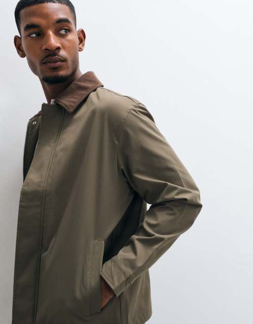 Jack & Jones harrington jacket with cord collar in brown, 3 of 5
