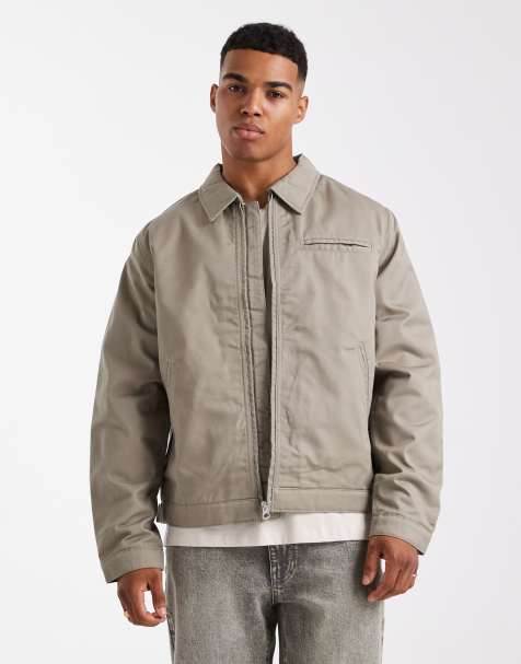 Jack & Jones harrington jacket with double zip in beige - view 1