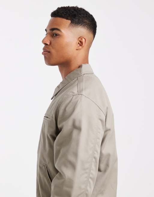 Jack & Jones harrington jacket with double zip in beige
