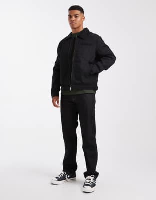 Jack & Jones Harrington Jacket With Double Zip In Black