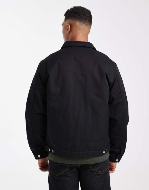 Jack & Jones harrington jacket with double zip in black