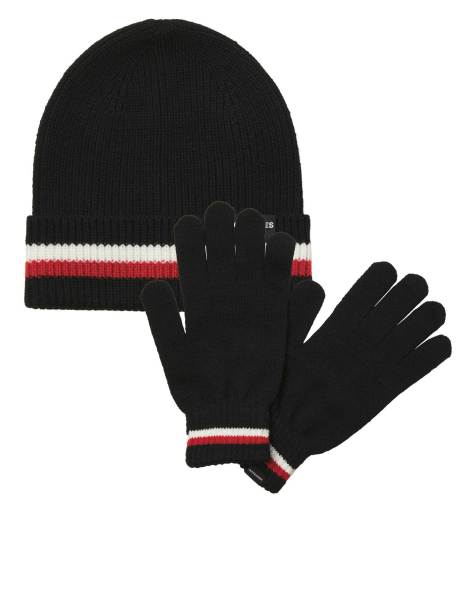 Jack & Jones Hat and gloves giftbox in black - view 1