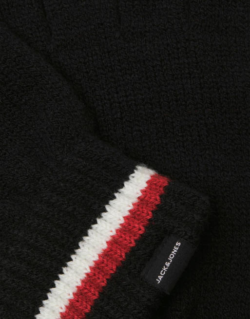Jack & Jones hat and gloves giftbox in black, 2 of 3