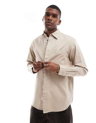 Jack & Jones heavy twill shirt in beige-Neutral