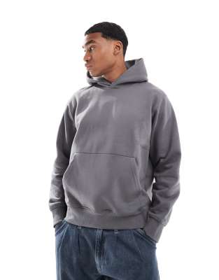 Jack & Jones Jack & Jones heavyweight 400gsm oversized hoodie in dark grey
