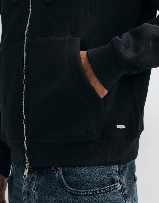 Jack & Jones heavyweight double zip hoodie in black, 3 of 5