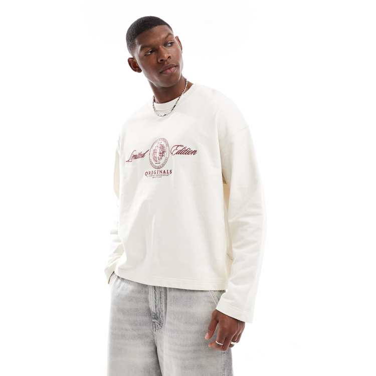 Jack & Jones heavyweight long sleeve T-shirt with