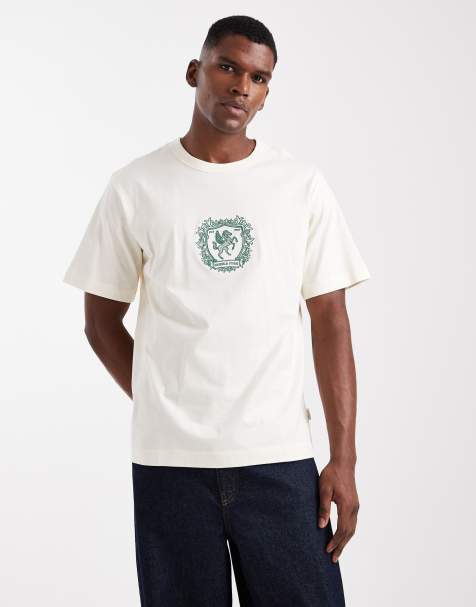 Jack & Jones heavyweight t-shirt with embroidery in white - view 1