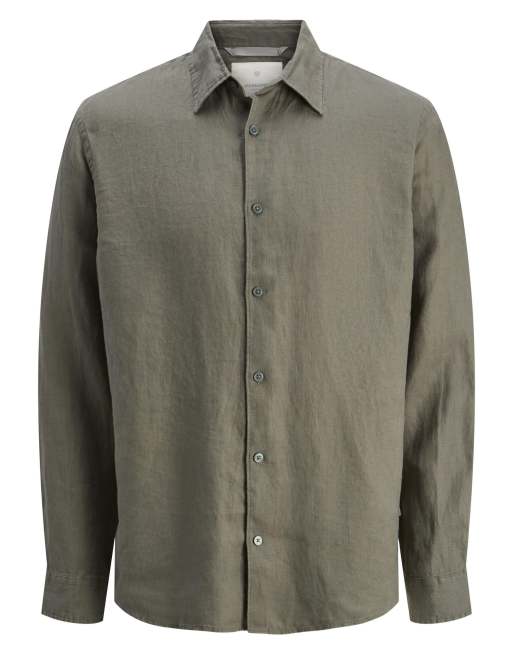 Jack & Jones – Hemd in Teeblatt-Grün
