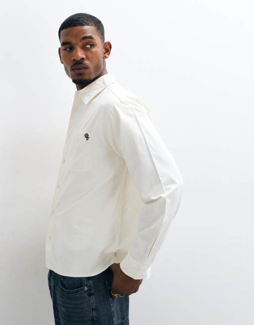 Jack & Jones Hemd mit Stickerei, langärmlig, in Weiß gestreift, 5 von 5