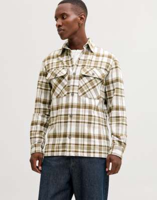 Hemdjacke in Torfgrau-Grün Grün XS