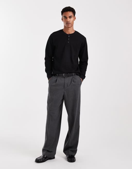 Jack & Jones - Henley top met lange mouwen in zwart, 2 van 5