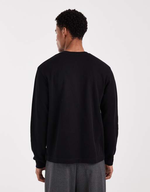 Jack & Jones - Henley top met lange mouwen in zwart, 3 van 5