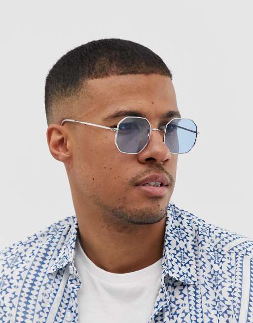 Mens 2024 hexagon sunglasses