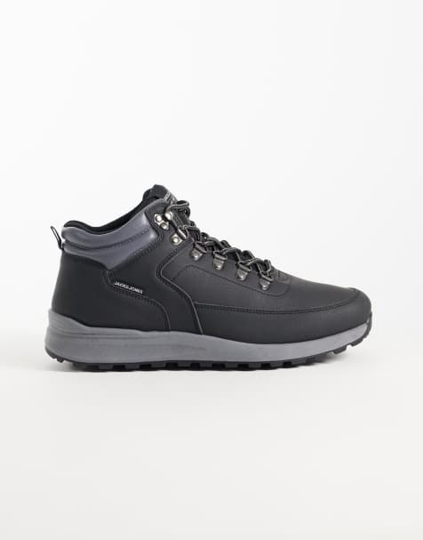 Jack & Jones hiker boots in black - view 1