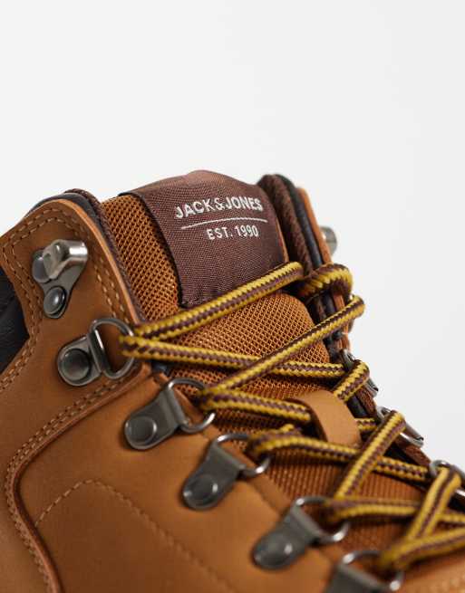 Jack & Jones hiker boots in tan, 3 of 4