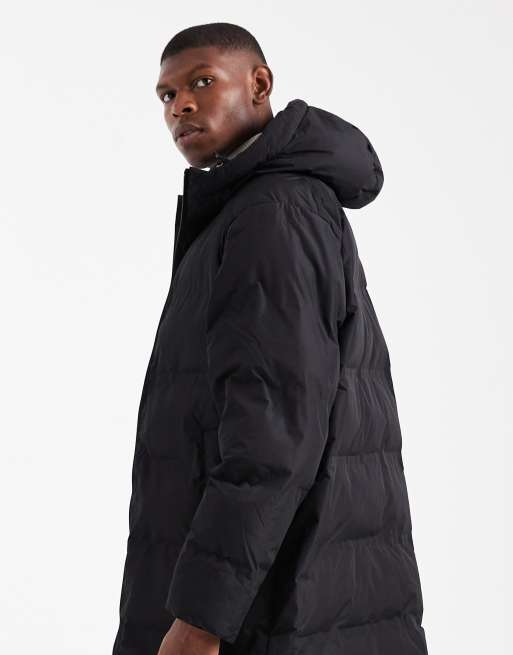 Jack & Jones hooded long puffer in black, 4 of 5