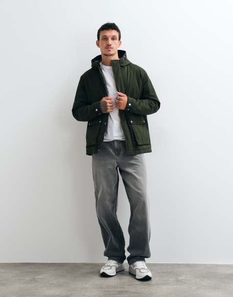 Jack & Jones hooded parka jacket in dark green - view 1