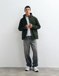 Jack & Jones hooded parka jacket in dark green