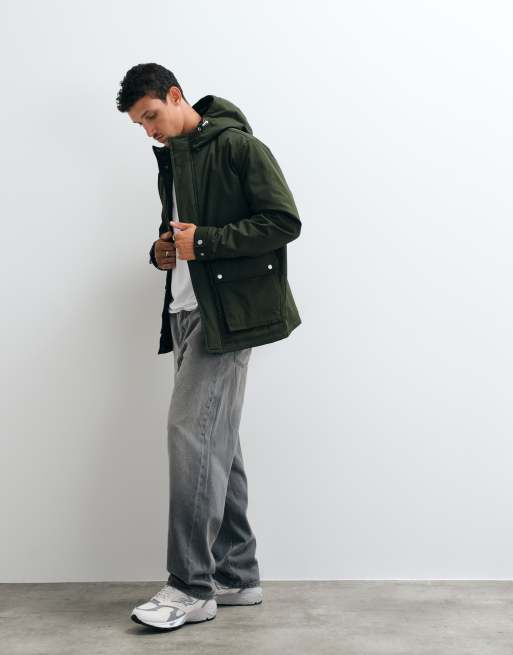 Jack & Jones hooded parka jacket in dark green, 4 of 5