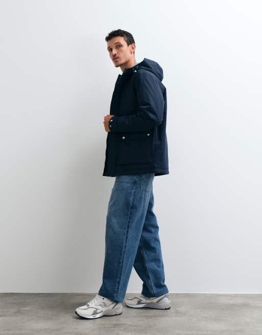 Jack & Jones hooded parka jacket in navy, 5 of 5