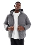 [Jack & Jones] Jack & Jones hooded puffer jacket in grey L Castlerock