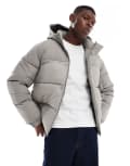 [Jack & Jones] Jack & Jones hooded puffer in grey L Paloma