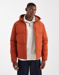 [Jack & Jones] Jack & Jones hooded puffer jacket in orange XXL Picante