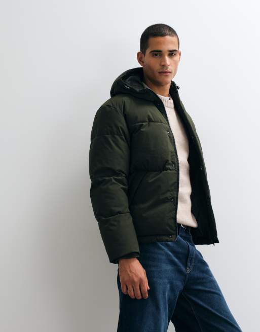 Jack & Jones hooded puffer jacket in army green, 5 of 5